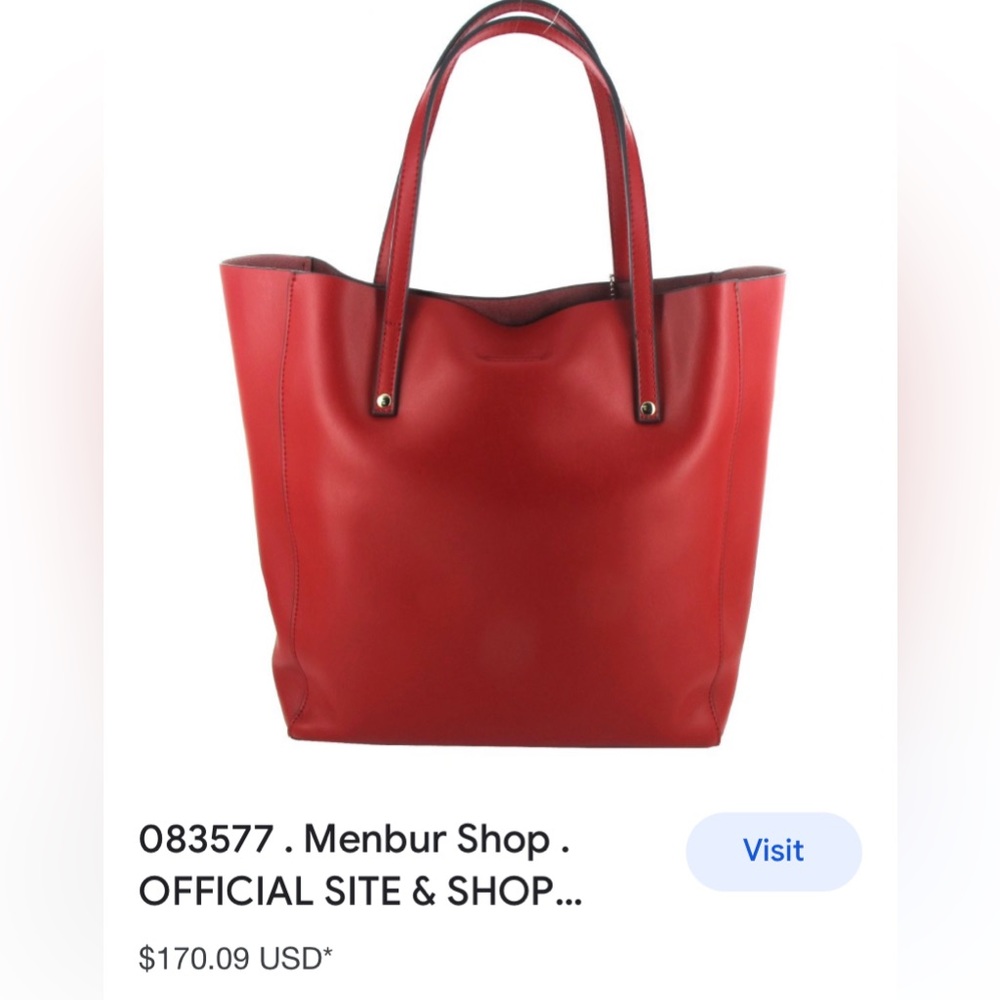 MONDANI New York Red Satchel Vegan LIKE NEW - Picture 10 of 12